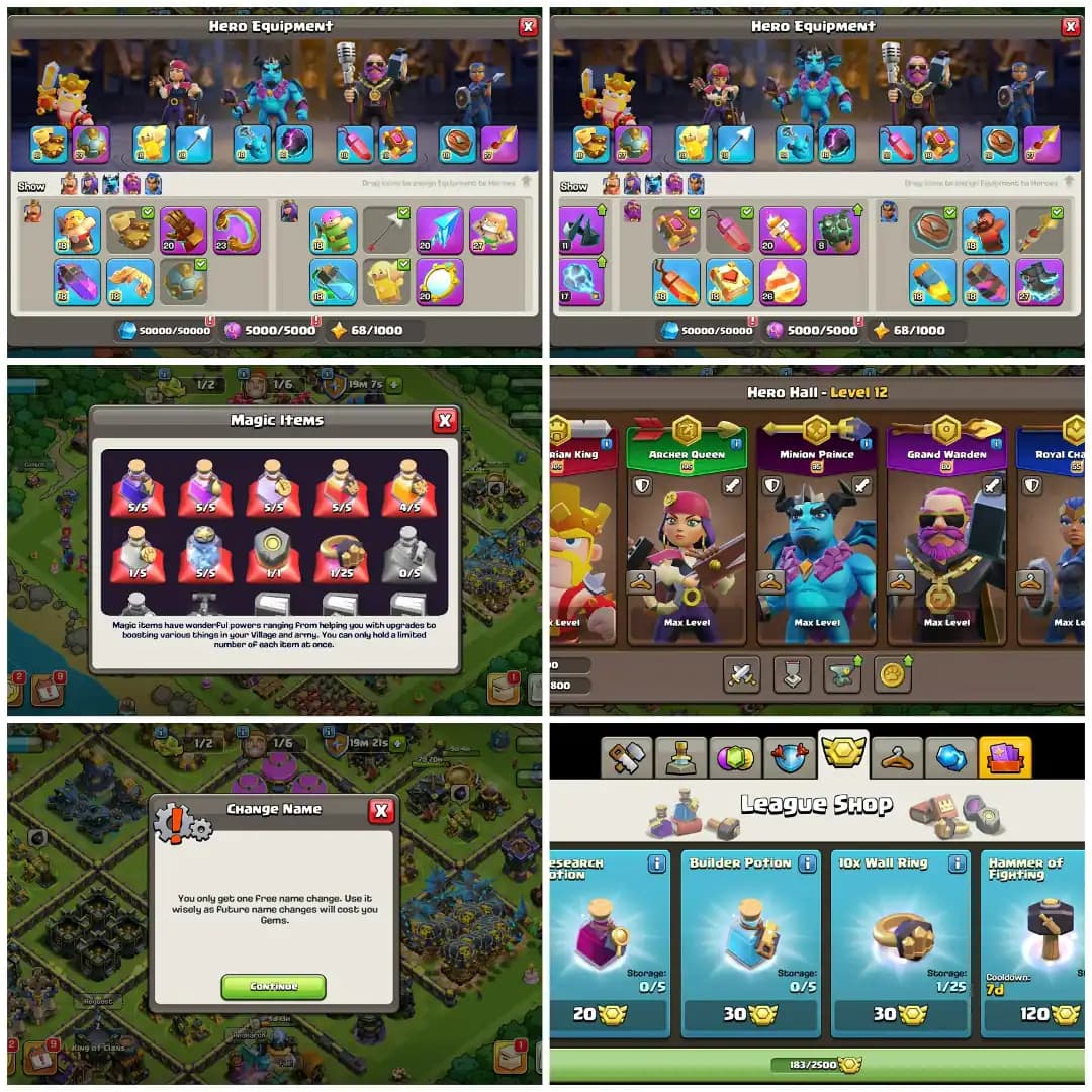 EXP-251➤TH18 5 HEROS MAXED ➤MAXIMUM WALLS MAX ||5 EPICS MAX➤HEROS- 105-105-95-80-55➤13 EPIC EQUIPMENT➤NC -FREE➤LOTS OF SKIN