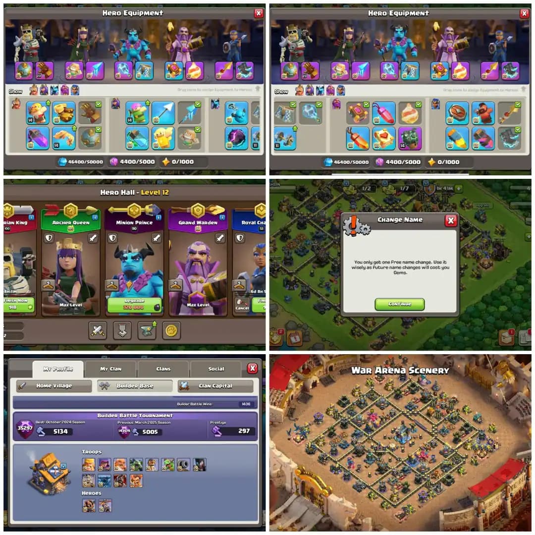 [HOT OFFER] EXP-246 ➤TH18 2 HEROS MAXED ➤MAXIMUM WALLS MAX ||7 EPICS MAX ➤HEROS- 100-105-90-80-51 ➤9 EPIC EQUIPMENT ➤NC -FREE ➤LOTS OF SKINS