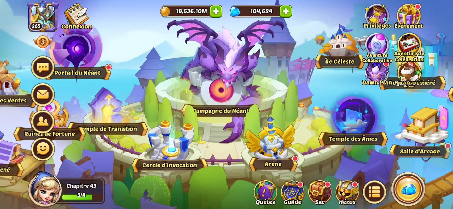 IOS | LVL265 | VIP 3 | 6 Void heroes + 11E5 | 350M Power