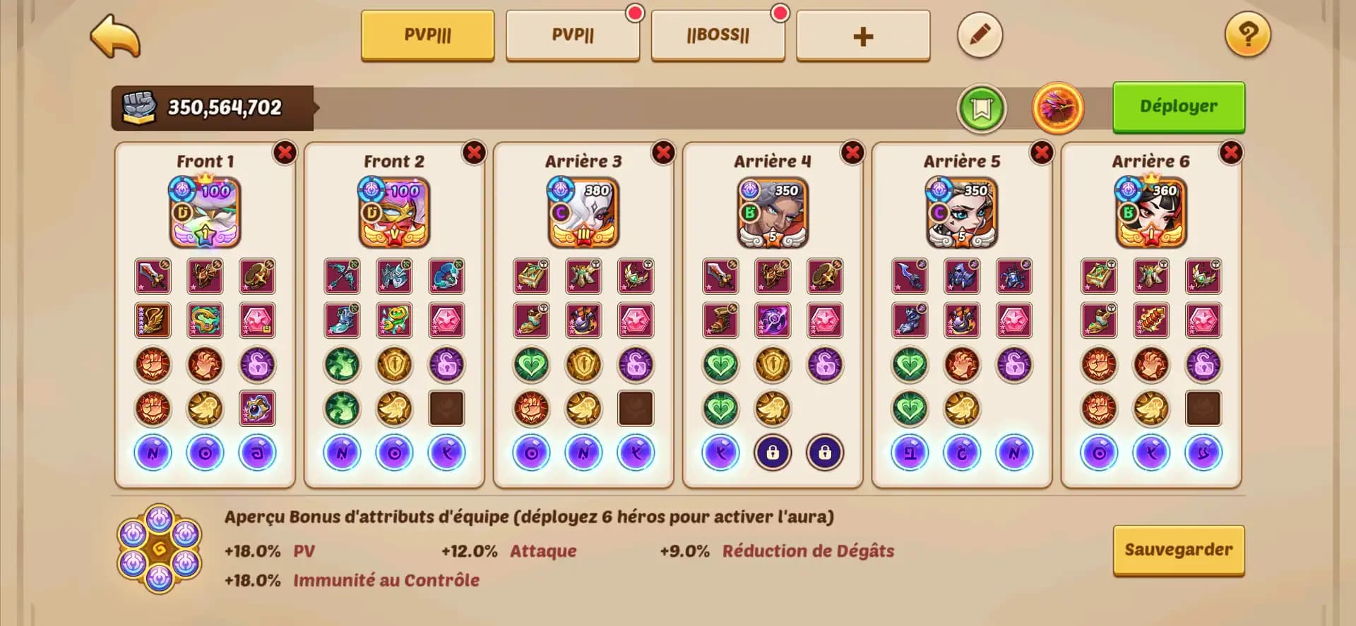 IOS | LVL265 | VIP 3 | 6 Void heroes + 11E5 | 350M Power