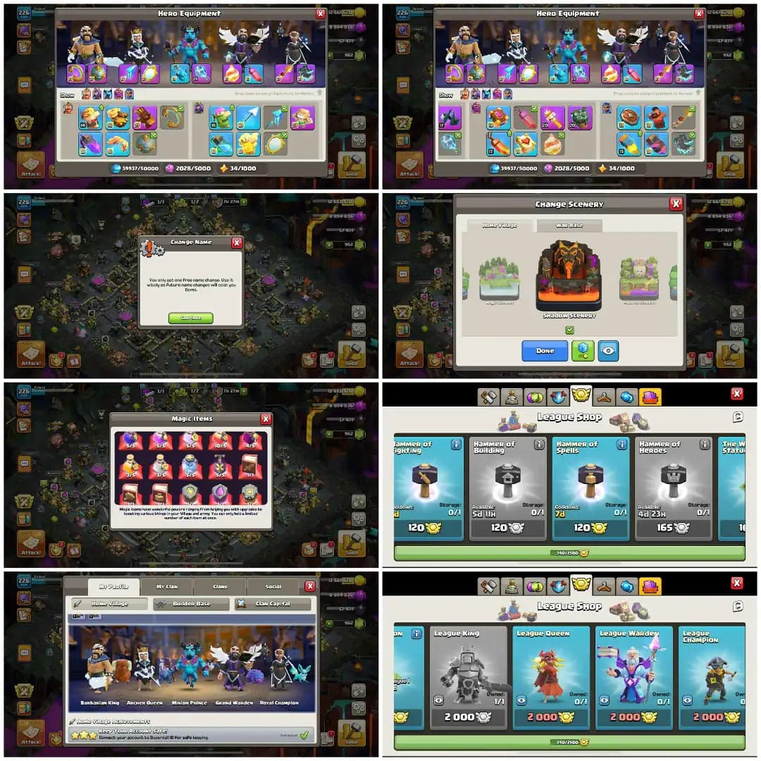 NEW OFFER 🔥 EXP-226 ➤TH18 5 HEROS MAXED ➤125x WALLS MAX || 10 EPICS MAX ➤HEROS- 105-105-95-80-55 ➤13 EPIC EQUIPMENT ➤NC -FREE ➤ MADELS-340