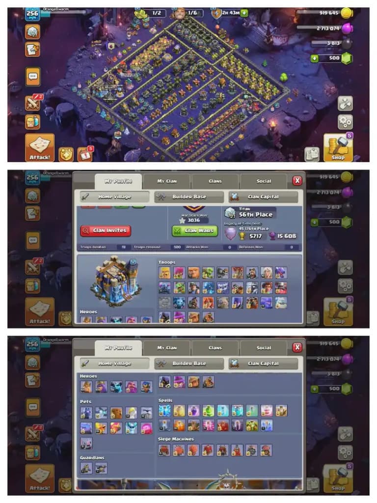 [CHEAPEST OFFER] EXP-256 ➤TH18 5 HEROS MAXED ➤125x WALLS MAX || 7 EPICS MAX ➤ALL EPICS ARE HIGH ➤HEROS- 105-105-95-80-55➤12 EPIC EQUIPMENT➤