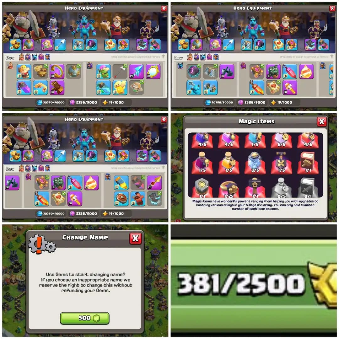 [VERY BEST DEAL] EXP-259 ➤TH17 MAX ➤ 5 HERO | 7 EPIC | BH-10 MAX ➤HEROS- 100-100-90-75-50 ➤12 EPIC EQUIPMENT ➤ MADEL- 381 ➤NC- 500 ➤LOTS OF SKIN