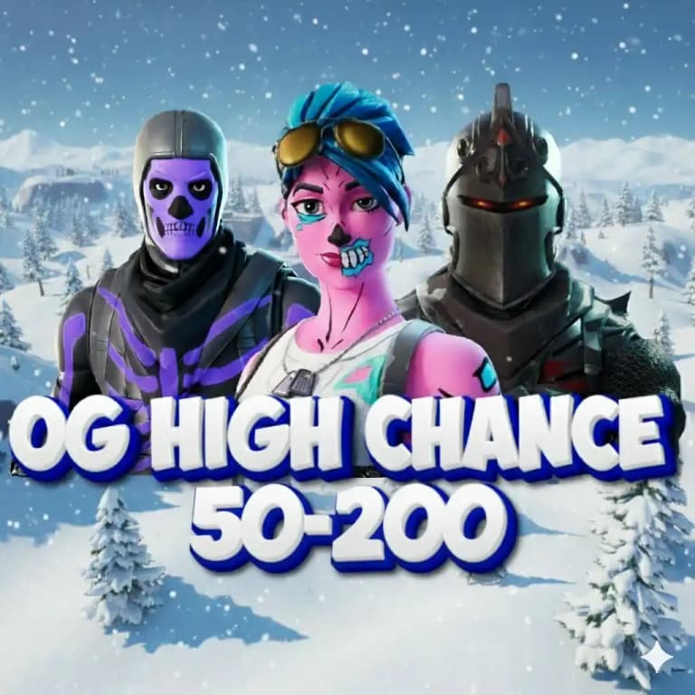 50–200 OG Fortnite skins: Chance for Travis Scott, IKONIK, Galaxy, Sparkle Specialist, Black Knight, Merry Mint Axe, Take the L & more!