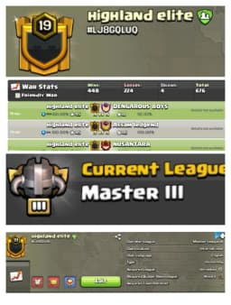 Level 19🚀 Highland Elite✨ Awesome Warlog ✨ Master League 3 ✨English Name✨INSTANT DELIVERY🚚