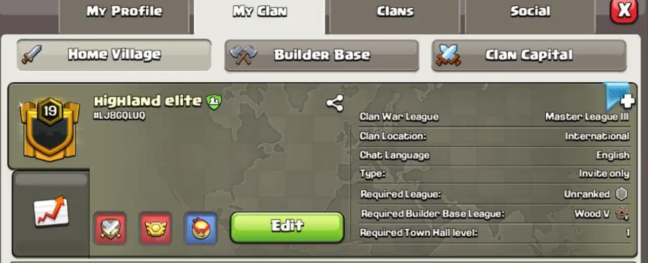Level 19🚀 Highland Elite✨ Awesome Warlog ✨ Master League 3 ✨English Name✨INSTANT DELIVERY🚚
