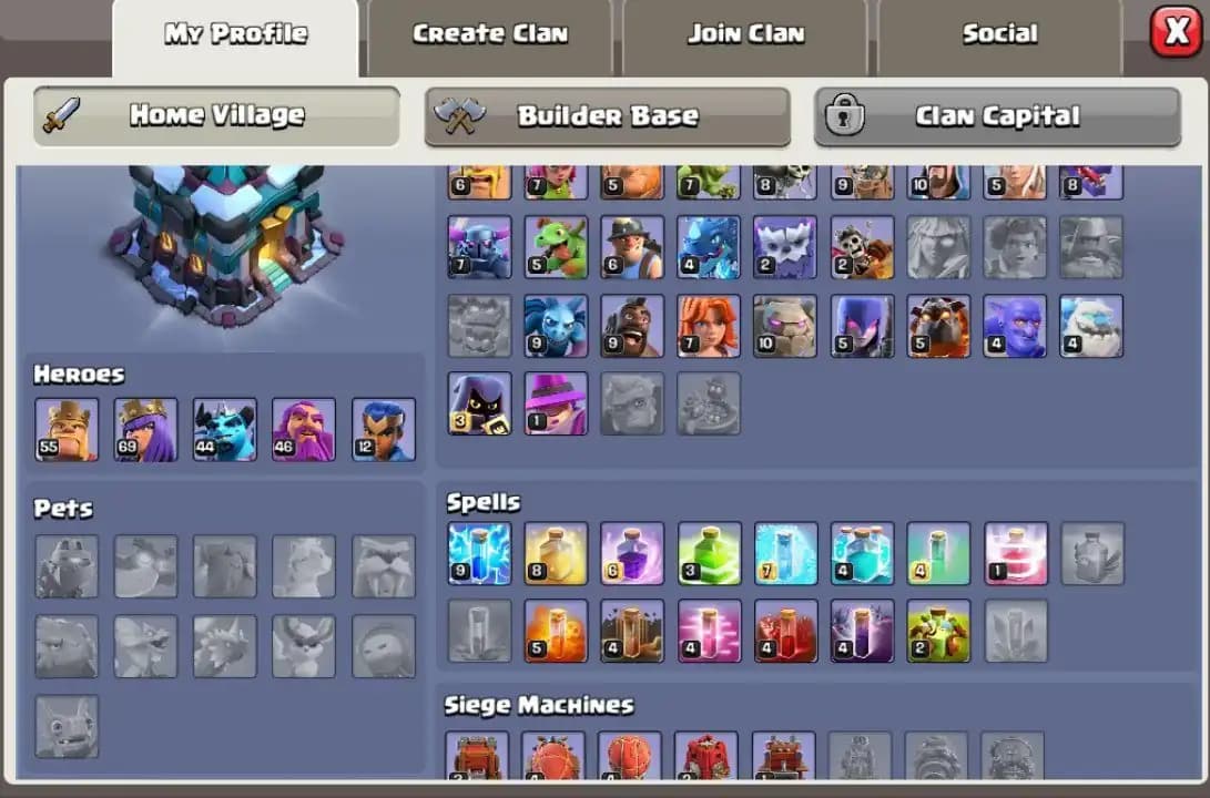 ❄️COC🚀 TH13🌟2115 Raid Medals✨ (BK55,AQ69,GW46,RC12) ✨ Free NameChange✨Instant Delivery 📸Check Photos❄️