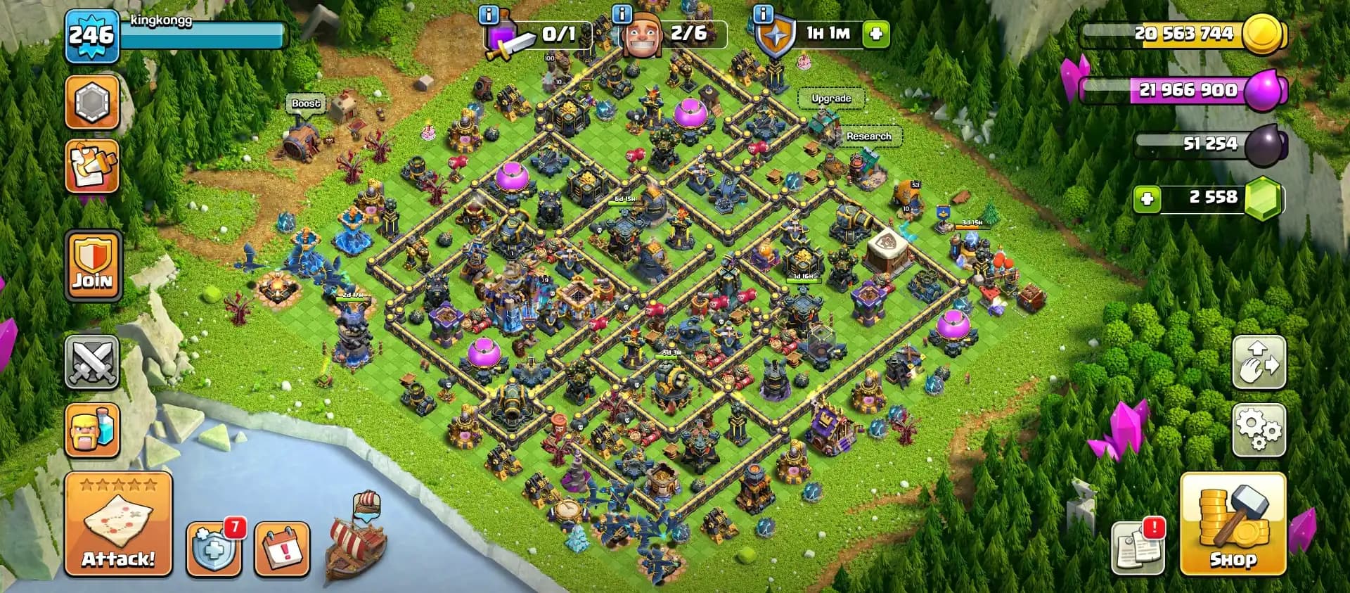 [ 3 League Skins] ➤ TH 18 ✪ Heroes- 100/104/ 90/75/50 ✪ [ 5x Max Epic] ✪ B.B MAX ✪ Max ✪Full Access|| Xp-246 || 2600+ Gems || Best Deal