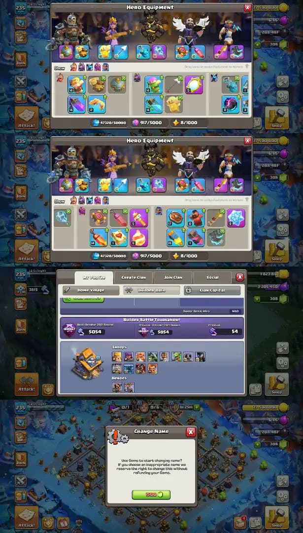 [Wow Deal] TH 18 ►[ Near Max Type]► Heroes-89/100/84/79/52] ►[4x Epic Max] ► Max Type Wall | Paid Scenery | Good Troops] Stronge DFF] ►Full Access