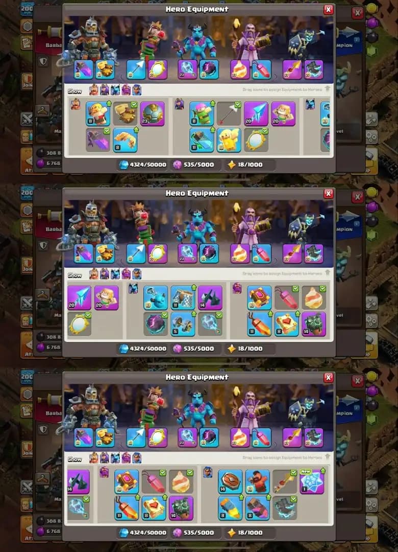 [Very Best Deal] Th18 Full Max➤Heros[105-105-95-80-55] ➤4 Epic Max ➤Lots Magic Items ➤Profile & Defance Max ➤Bh full Max ➤All Pets Max