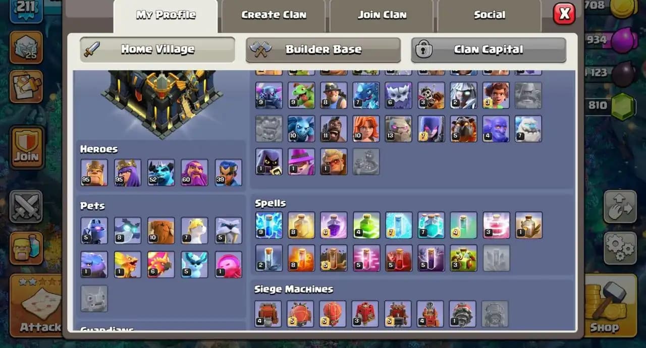 Th17 Rare Max ➤Heros [100-100-60-60-40]➤Best Heros skins ➤6Epic Equipment Max ➤Rare Scenery ➤Defance Max ➤Good Deal ➤Fast Delivery