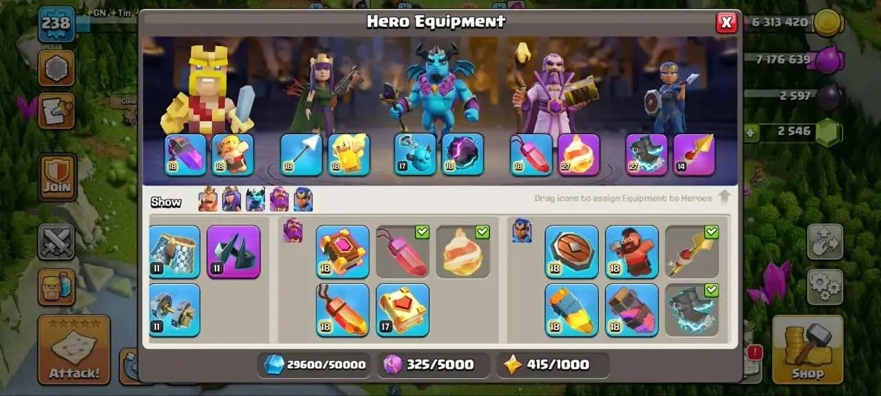 Th18 Near Max ✫Heros [105-105-95-80-55] Max Defence + Wall ✫ Max Profile ✫ XP-240 ✫ Medal & Magic Items✫Everything High Lvl ✫Full Access