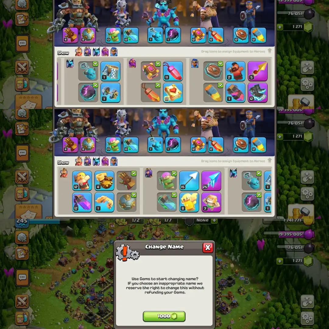 [All Wall Max 100%] ➢Th17 Max ➢[Hero➾86/91/75/75/45] ➢Max Equipment ➢Max Defence ➢Most Rare Account ➢Full Access➢Fast Delivery ➢