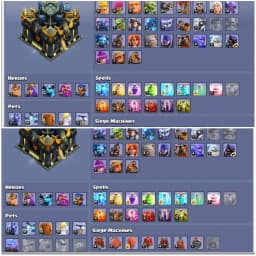 Th17 Super Account➤➤Heros:72-85-56-50-31➤➤7 Epic Equipment➤➤4 Epic Almost Max➤➤6th Builders➤➤1200 Gems➤➤Exp:209