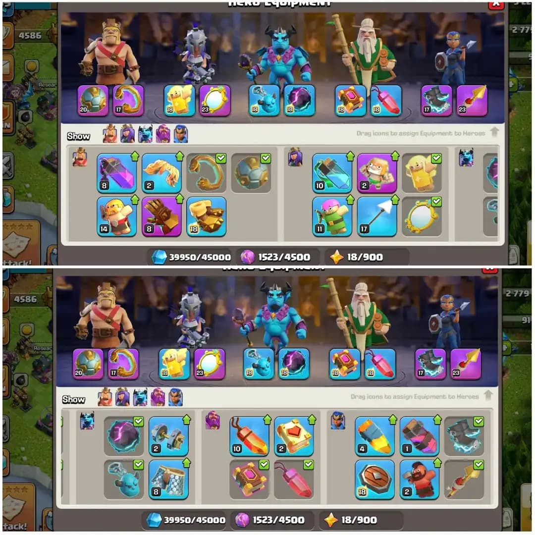 Th17 Super Account➤➤Heros:72-85-56-50-31➤➤7 Epic Equipment➤➤4 Epic Almost Max➤➤6th Builders➤➤1200 Gems➤➤Exp:209