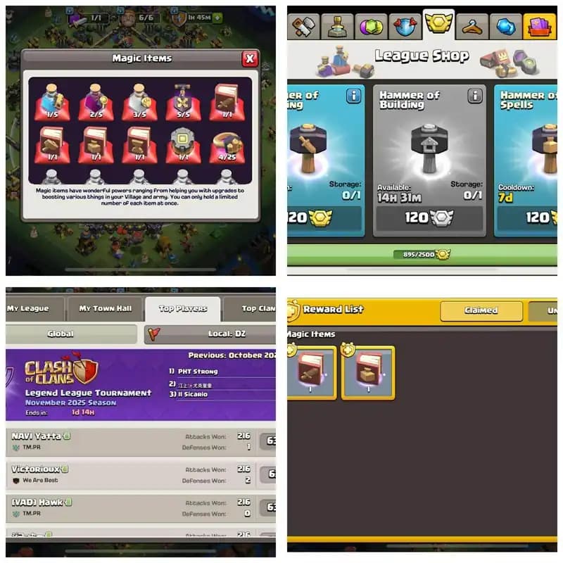 [13 Epic Equipment]➤➤7 Epic Max➤➤Th18 5Heroes with wall max➤➤895 Cwl medals➤➤Exp:162➤➤Lots of magic items | Full Access