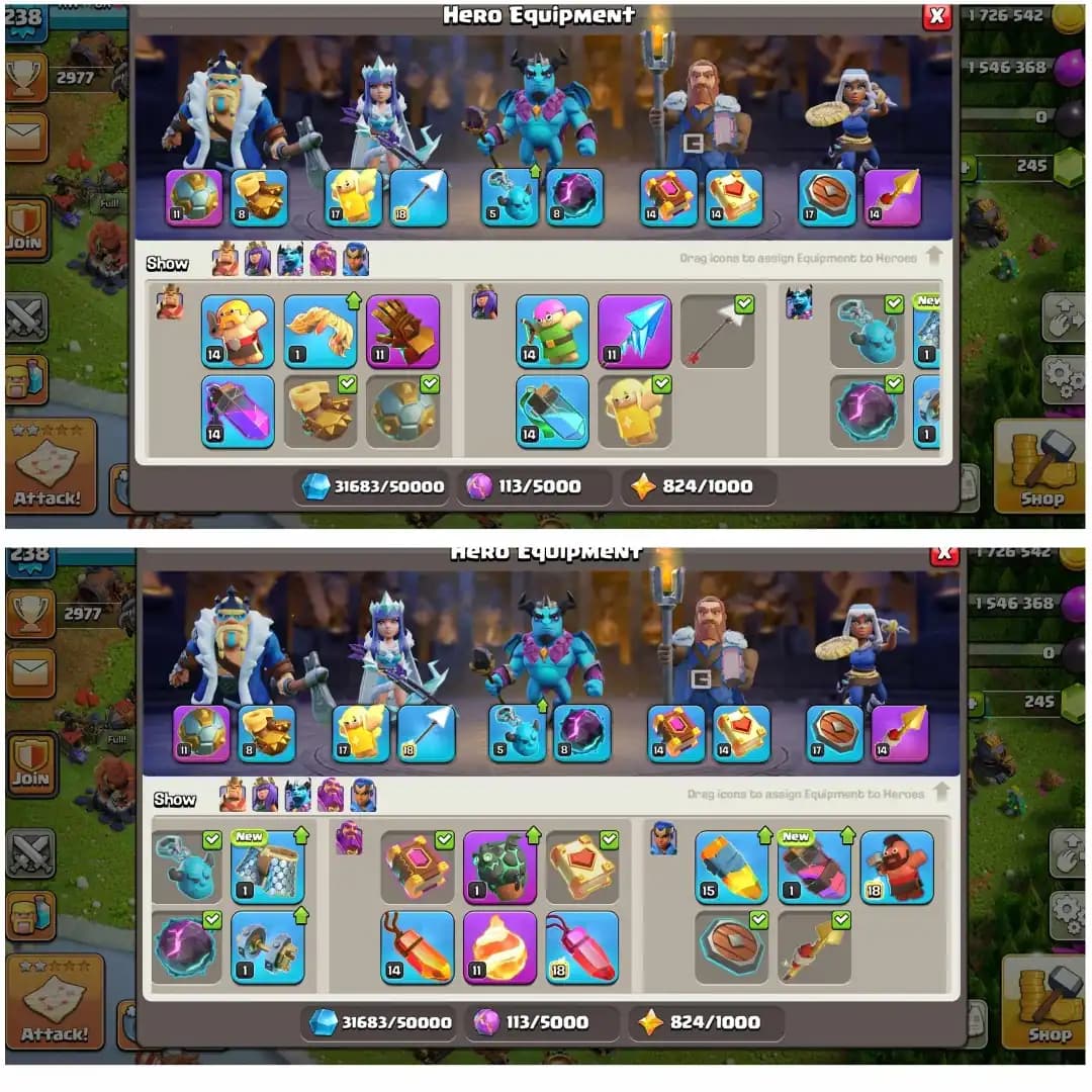 Th17 World Best ||Heros:89-95-71-66-32 ||741 Cwl Medals ||6 Epic Equipment ||2372 War Stars ||Exp:238 || Full Access || Best Deal