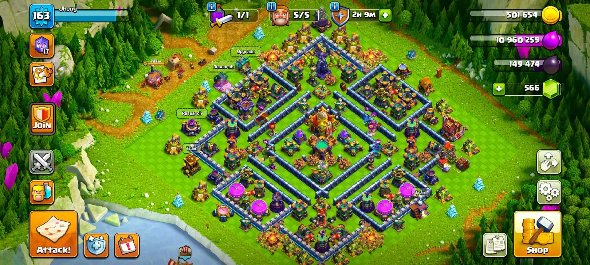 [EPIC: SN+SB+FB+EB] TH16 NEAR MAX | DARK WALL | HEROES: 54/52/41/27/20 | 7X SIEGE | NC YES | HIGH DFC | XP-163 | FULL ACCESS | 3X SKIN