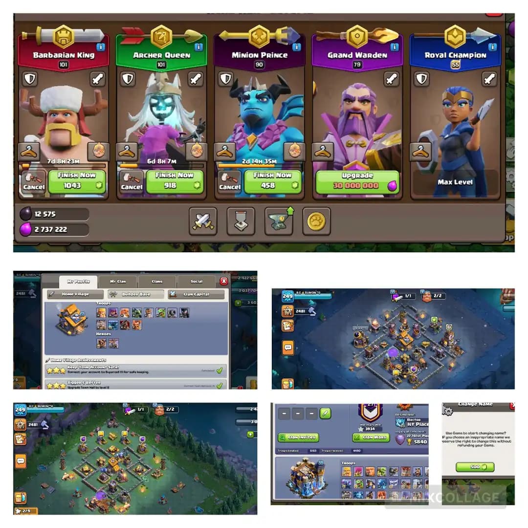 th:18 Near Max:Type | heros:101+101+90+79+55 |Equip:Max | pets:max | heros:updating | gems-3600 xp-249 | nc:500 | full: Safe:access | To buyer:mail