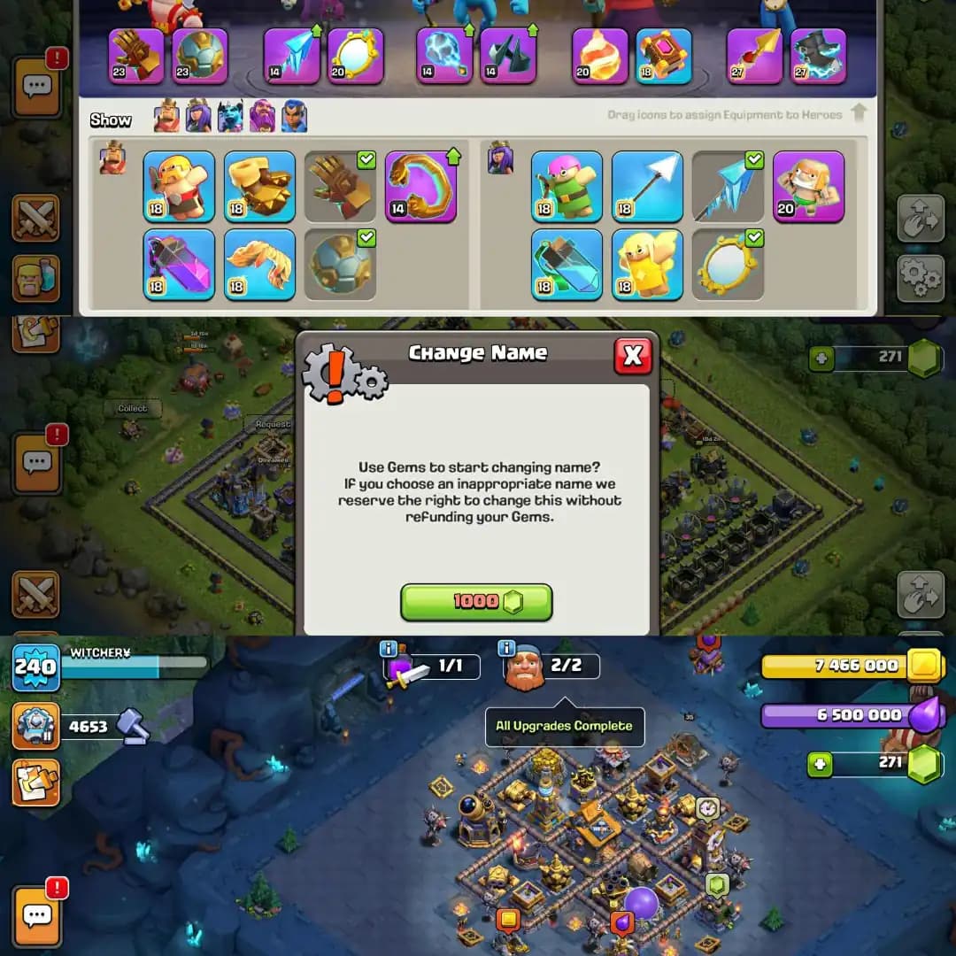 [All Wall Max]✪Th18 Near Max ✪[Hero➾105/105/80/75/50] ✪[Global Rarest Equipment Max] ✪Very Rare Account ✪Full Ownership✪Best Deal