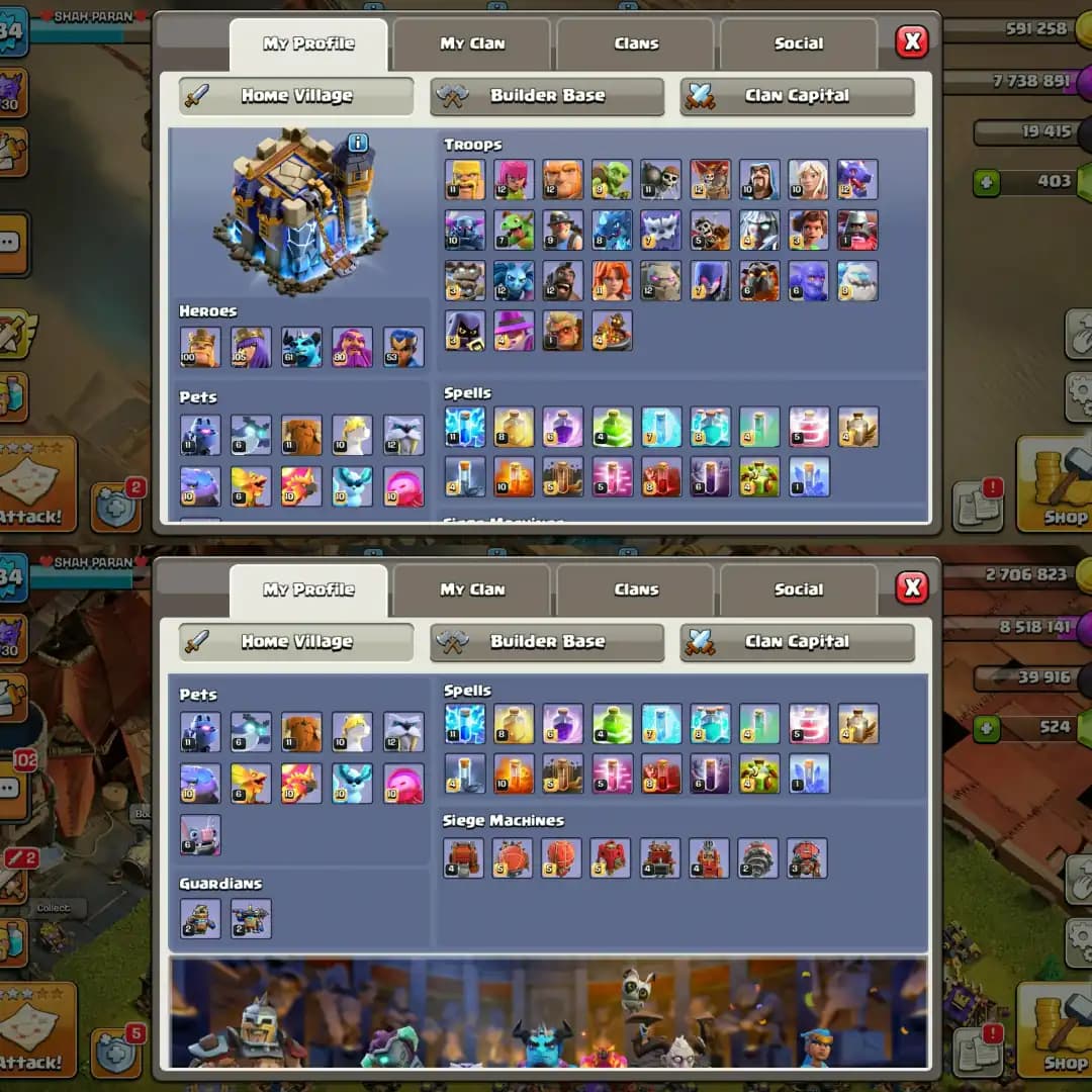 【Wall Max Type➾Defence Max】➢Th18 Near Max➢【Hero➾100/105/61/80/53】➢Gear 9 Epic Max➢Rare Account➢Full Ownership➢Instant Delivery➢