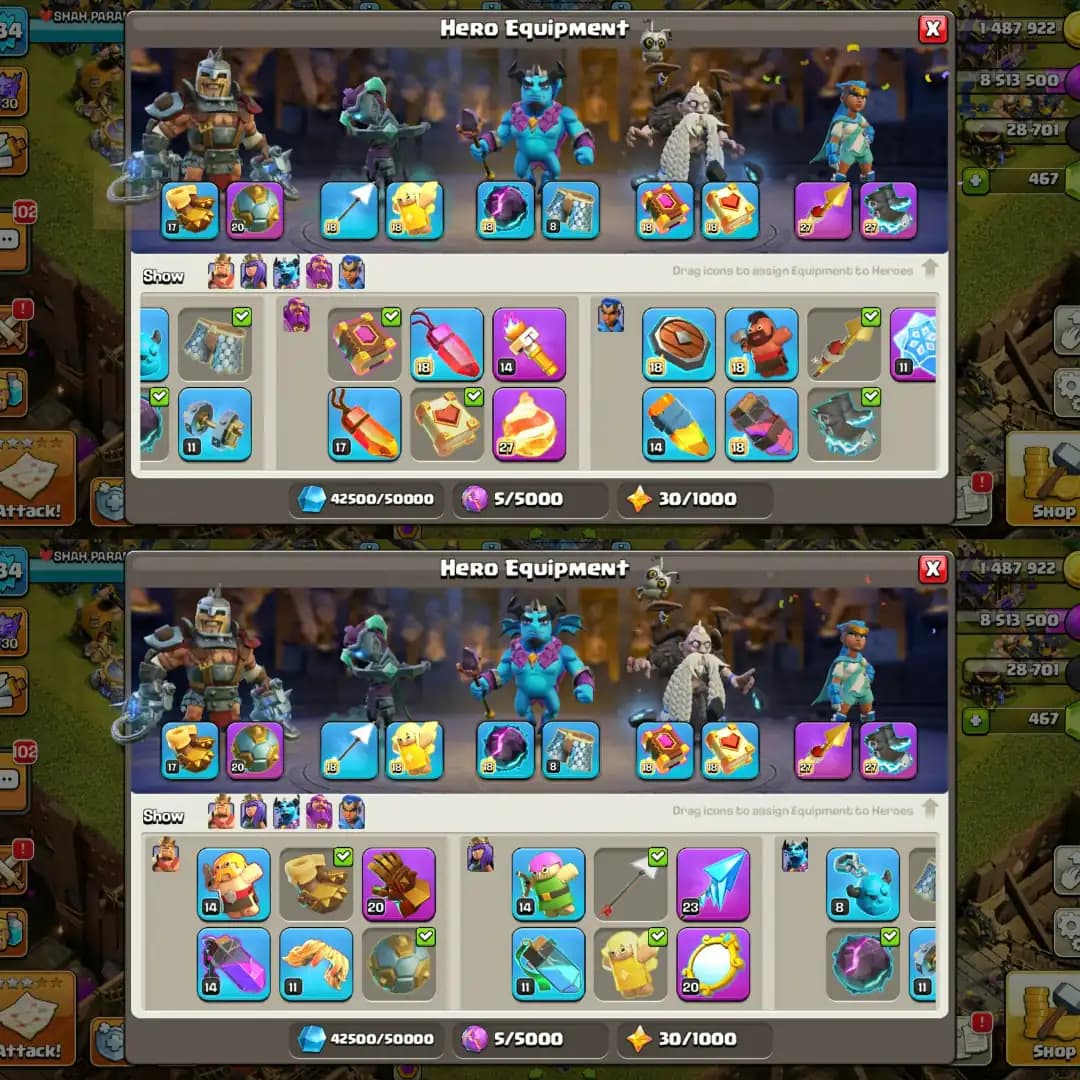 【Wall Max Type➾Defence Max】➢Th18 Near Max➢【Hero➾100/105/61/80/53】➢Gear 9 Epic Max➢Rare Account➢Full Ownership➢Instant Delivery➢