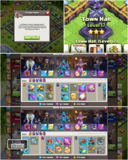 [Super Cheap Price] Th17 3 Star | 10x Pets | 9x Equipment [4100 Gems] Heroes: 50-55-35-27-22 | All Epic | Dark And Golden Wall | Nc Yes | Full Access