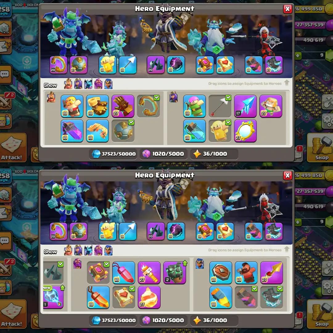 【Th18 Fully Max】➢Everything Almost Max➢【5 Hero 100% max】➢[34➾34 Equipment Max]➢Rare Scenery+Skin➢XP➾258➢Luxury Account➢Full Access➢