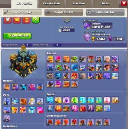 Th17 Almost Max [100% Max Wall+Dfc] Max Type Profile] [Almost 4 Epic Max] 4 hero max | Heroes: 100-95-90-75-50 | Xp-236 | 2069 Ws | B.B Max | Nc 500