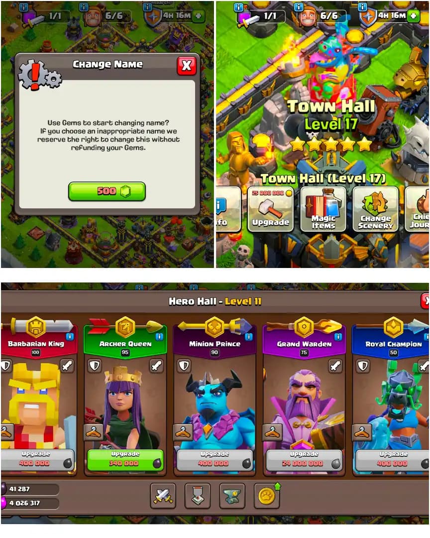 Th17 Almost Max [100% Max Wall+Dfc] Max Type Profile] [Almost 4 Epic Max] 4 hero max | Heroes: 100-95-90-75-50 | Xp-236 | 2069 Ws | B.B Max | Nc 500