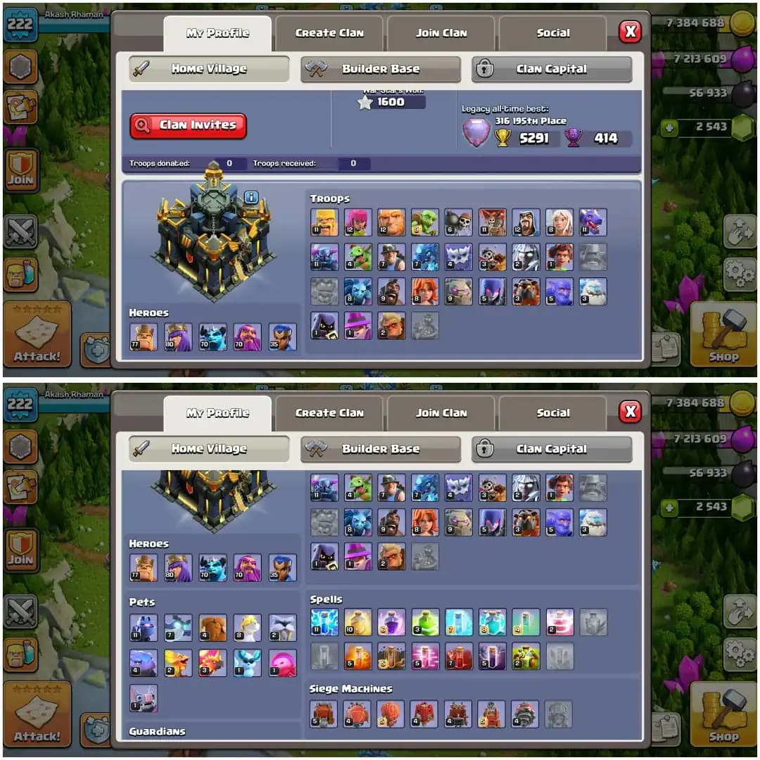 SUPER CHEAP✦TH 17 AWESOME ACC✦HERO|77|80|70|70|35✦11X PET✦VERY HIGH DFC✦BASE 3 ST✦ 222 LEVEL✦BH BASE MAX✦NC YES ✦EVERY SIDE GOOD✦6B✦