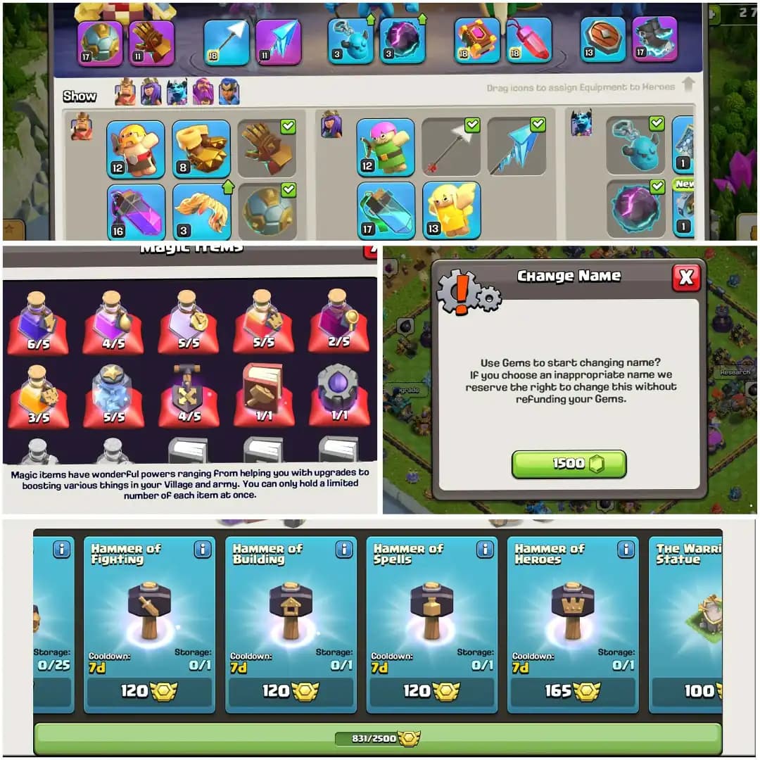 MOST DEMANDING TH 17 ACC✦NC YES✦HERO|71|71|51|55|30✦831 C WL✦YELLOW WALL✦HIGH DFC✦9X HERO SKIN✦HIGH EPIC✦SUPERB PROFILE✦HIGH PET AND SIEGE