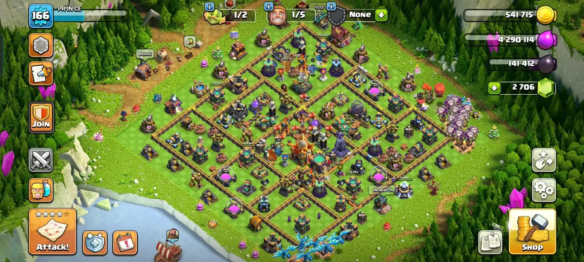 BOOM OFFER✦TH 16 VERY GD ACC ✦HERO|66|75|42|34|25✦HIGH EPIC ✦NC YES✦YELLOW WALL✦DFC GD ✦WOW PROFILE✦7X HERO SKIN✦ EVERY SIDE AWESOME