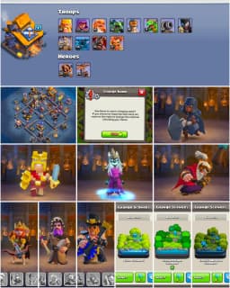 [4 EPIC 21 LVL] TH18 NEAR MAX [ALL ELIC] GOLDEN WALL | HEROES: 80-81-52-56-30 | XP-197 | HIGH TROOPS + DFC | 6B | 7X SKIN | FULL ACCESS