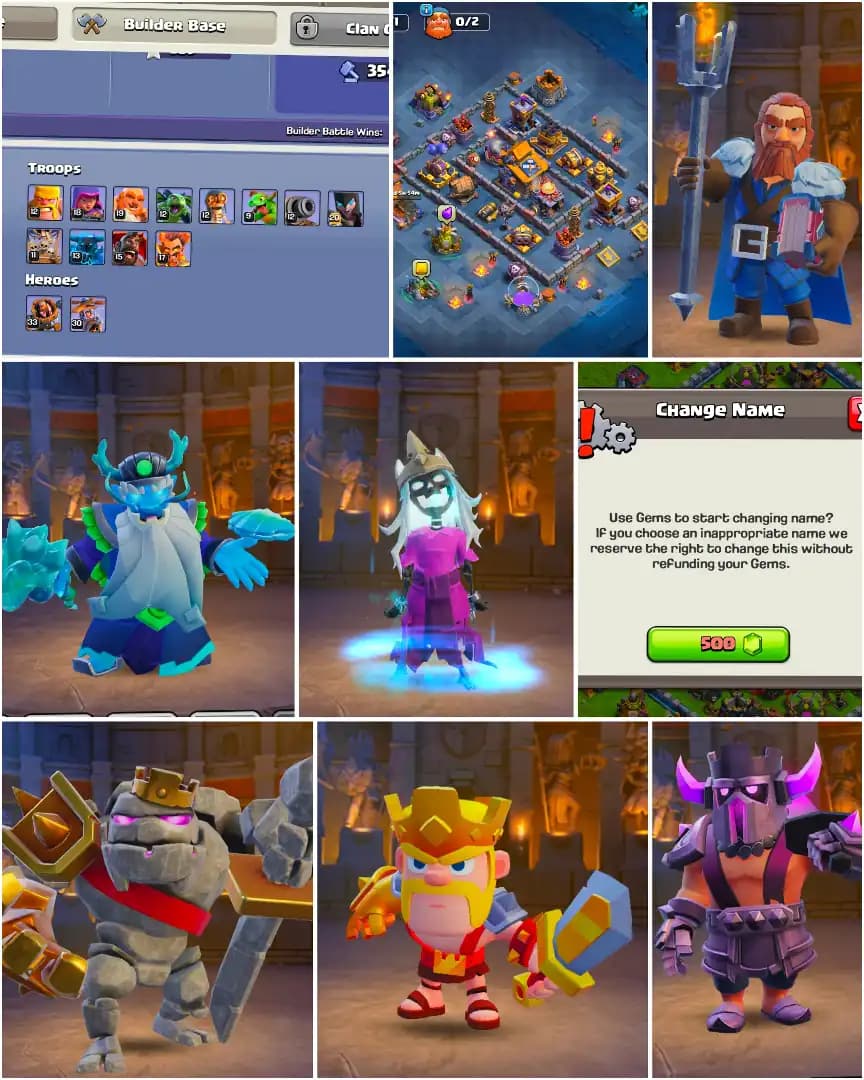[High Hero] Th16 Great Account | 6 Builder | Heroes: 72-78-50-54-21 | Nc-500 | 6x Skin | Epic: SB-21/GG-12/FB-12/RS-16 | Joss Troops | Full Access