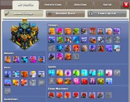 [NC FREE] TH17 Near Max [MAX EQUIPMENT] High Heroes: 90-90-58-65-40 | Purpel Wall | B.B Almost Max | Xp-207 | 7x Skin | High Dfc | Full Access