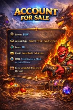 ⭐EUW | Smurf | Level 30 |Hand-Leveled ARAM|+40K BE& 350 RP|Full untouched LOOT| Unverified Email