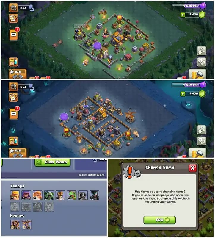 [4 Leauge Skins With War Arena]➤➤Th18 World Best➤➤Heros:80-100-78-68-46➤5.5k Gems➤772 Cwl Medals➤Clash of Dragon Scenary