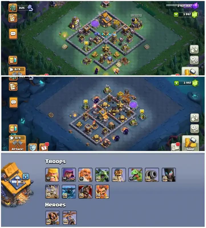 [14 Epic Equipment]➤➤Th18 Amazing Account➤➤Heros:100-103-90-75-50➤➤28 Skins 8 Scenary➤➤4k Gems➤➤Xmasa Tree Collection