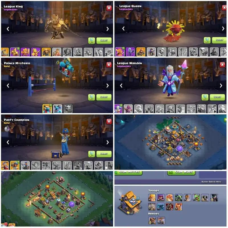 [4 Leaugue Skins]➤➤Th18 Exclusive Account➤➤8 Epic Almost Max➤➤Heros:100-100-90-75-50➤➤4400 Gems➤➤Nc Available➤➤Exp:231