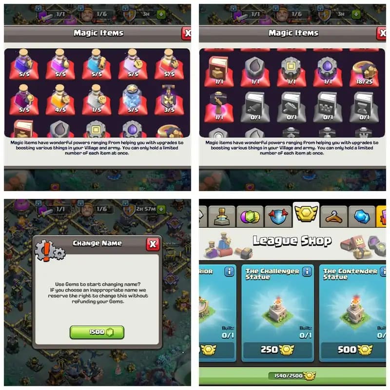 [12 Epic Equipment]➤➤Th18 Exclusive Account➤➤Heroes:100-100-90-77-52➤➤Dragon set➤➤22 Skins➤➤War Arena Scenery➤➤1540 Cwl medals