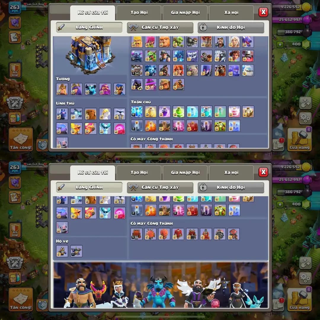 【Premium Th18 Max 100%】✦【All Equipment Max 100%】✦Hero➾105/105/95/80/55✦Everything Max Out✦XP➾263✦Full Ownership✦
