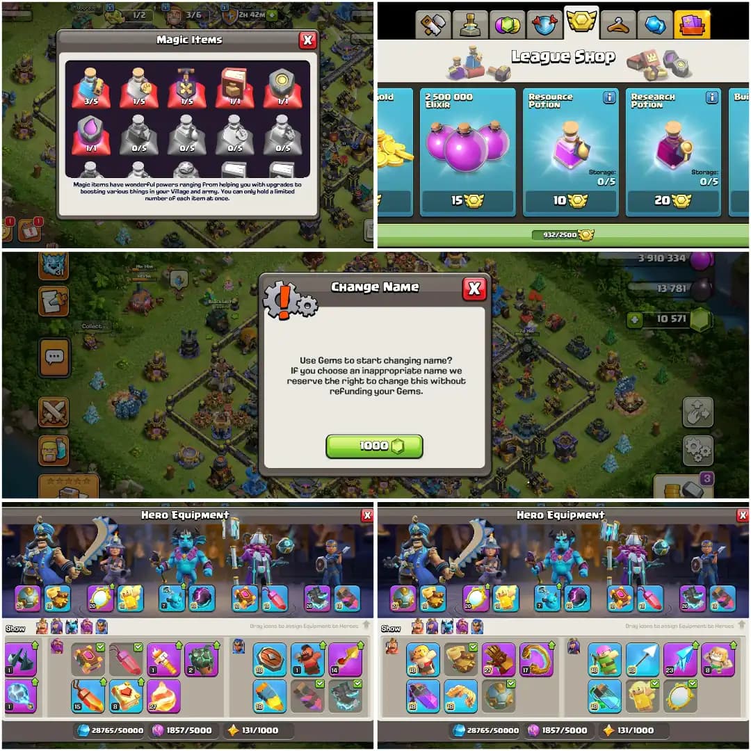 [10000+Gems Available] Th18 Fully Max | Xp-274 | 5 4 Heroes Max | Max Profile | 5780 High Ws | Max Equipment | Nc Yes | 900 Cwl Medals | Full Access