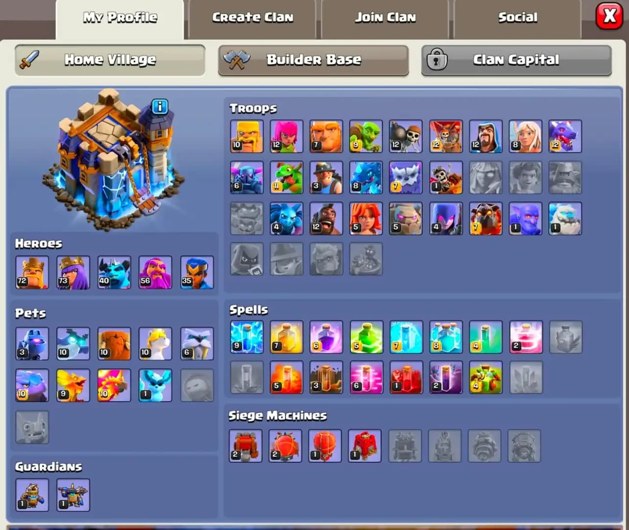 [WORLD BEST DEAL] TH18 NEAR MAX [NC FREE] [HIGH WALL] SPIKY BALL MAX | HEROES: 72-73-40-56-35 | SB-MAX+FB-23 | FULL ACCESS