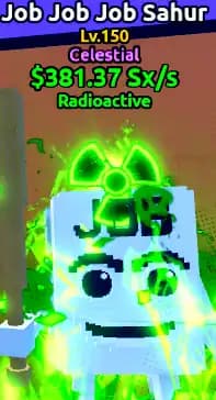 🌊ESCAPE TSUNAMI🌌 [Celestial Radioactive Job Sahur] Level MAX♨️ Money 381Sx/s💰