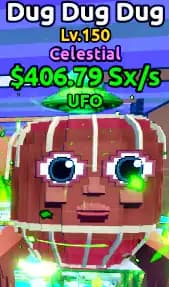 🌊ESCAPE TSUNAMI🌌 [Celestial UFO Dug Dug Dug] Level MAX♨️ Money 406Sx/s💰