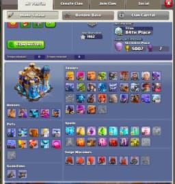 [OLD OBSTACLES] TH18 NEAR MAX | PURPLE WALL | XP-227 | HEROES: 82-88-62-65-37 | NC YES | 1962+WS [ALL EPIC AVL] 8X SKIN | 2050 GEMS | FULL ACCESS