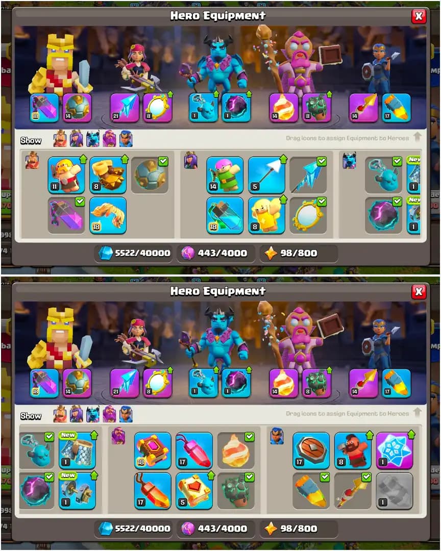 [ALL EPIC] TH17 NEAR MAX ➤PURPEL WALL ➤EPIC HIGH ➤ HEROES: 78-89-70-70-45 ➤XP-225 ➤1400 WS ➤HIGH DFC ➤NC YES ➤BEST TROOPS ➤ FULL ACCESS