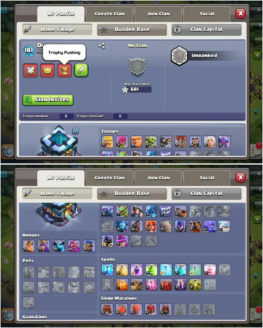 [NOTHING LEFT] TH13 FULL 200% MAX | NC YES | HEROES: 75-75-50-50-25 | EPIC AVL | 680+ WS | XP-181 | 230 MEDALS | FULL ACCESS | TO BUYER MAIL