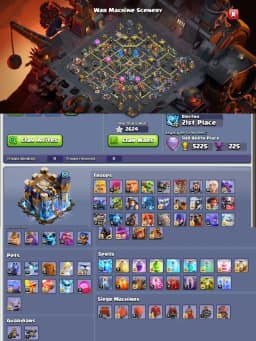 [Hot Offer] Th18 Near Max | Almost 6 Epic Max | Th17 Maxed | B.B Full Max | Heroes: 100-105-90-76-50 | Paid Scenery | Full Access | 2624 Ws